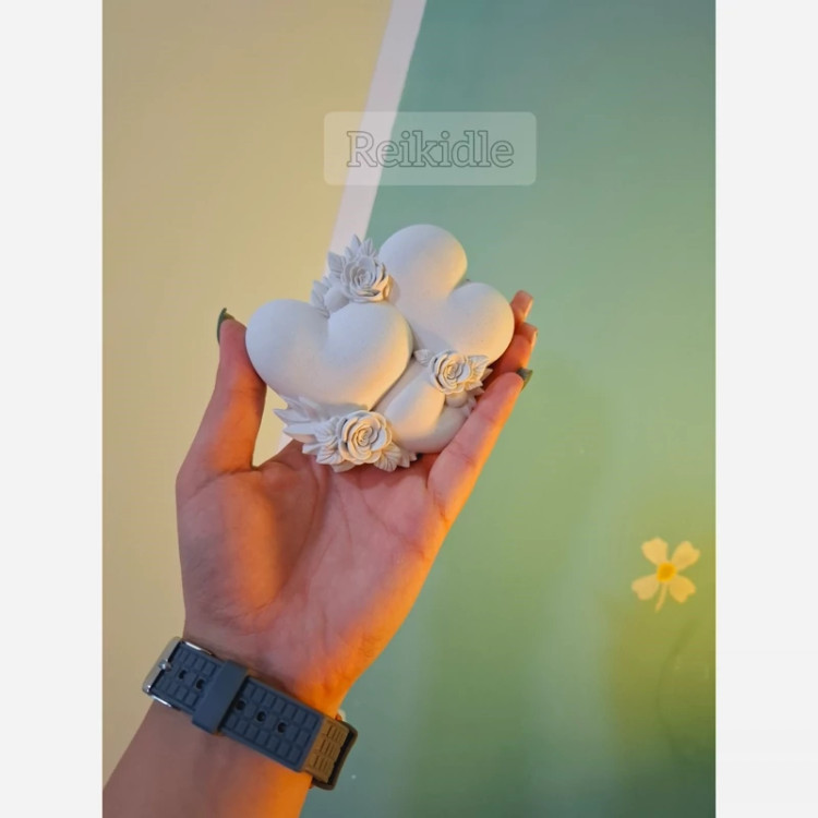 قالب قلب گلدار بزرگ قالب سیلیکونی قلب گلدار مناسب روز عشق