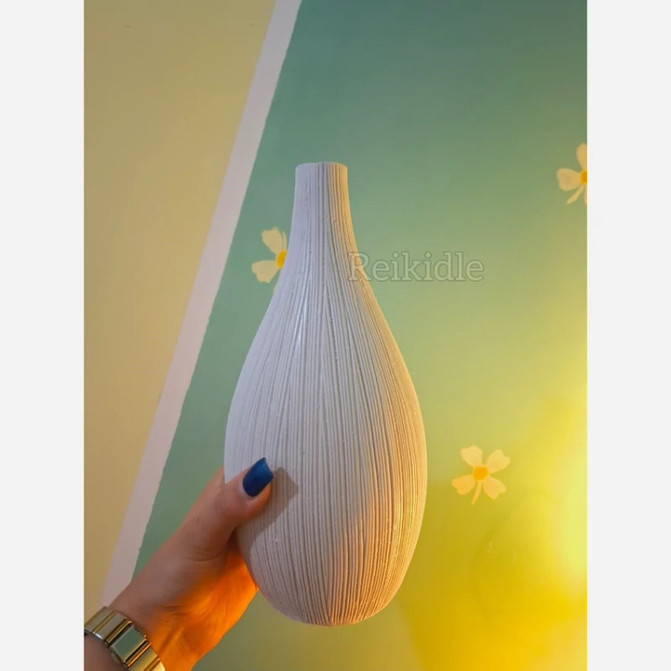 قالب گلدان خمره ای شیار دار 24 سانت قالب سیلیکونی گلدان خمره ای