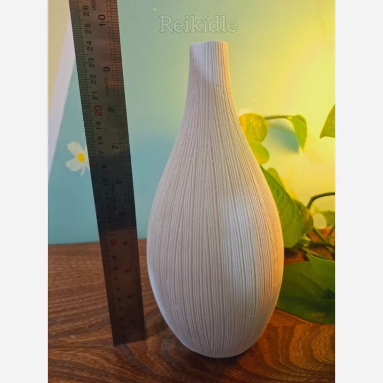 قالب گلدان خمره ای شیار دار 24 سانت قالب سیلیکونی گلدان خمره ای