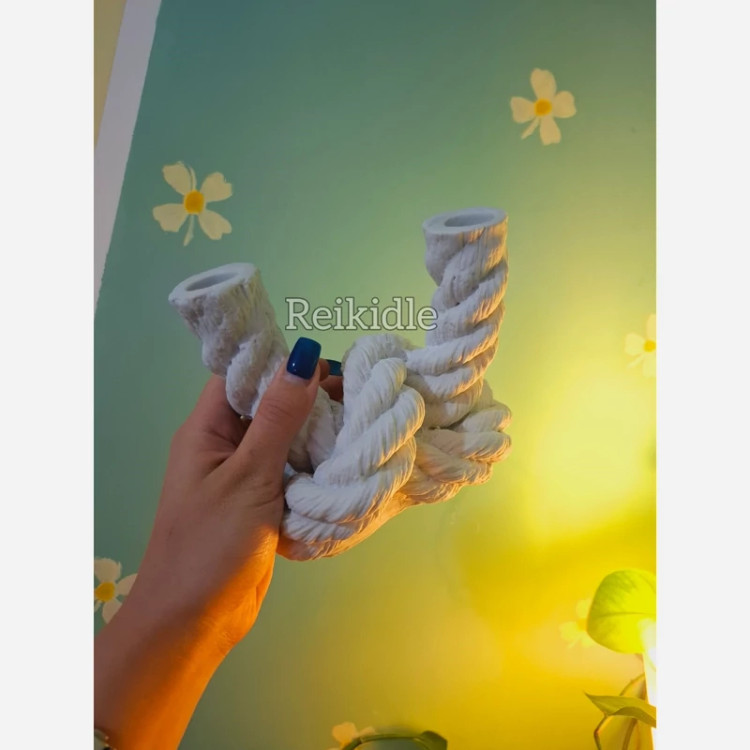 قالب جاشمعی طنابی گره قالب سیلیکونی جاشمعی طنابی گره دوپایه