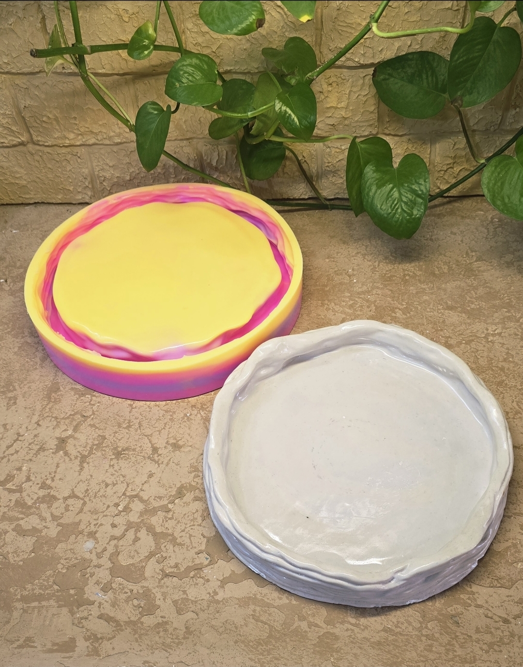 قالب سینی لبه بلند چروک قالب سیلیکونی دیس لبه دار مخصوص شیرینی خوری، میوه خوری و هفتسین