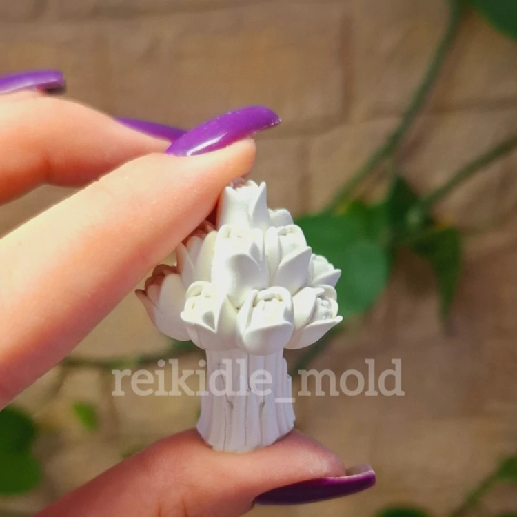 قالب سیلیکونی دسته گل غنچه 4 سانت قالب دسته گل غنچه