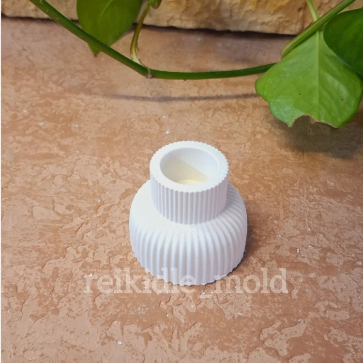 قالب سیلیکونی جاشمعی شیار دار قالب سیلیکونی شمعدان شیار دار
