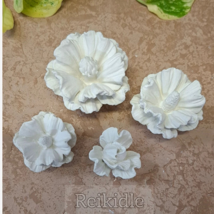 قالب سیلیکونی گل ختمی(ست 4 تکه)قالب گل ختمی