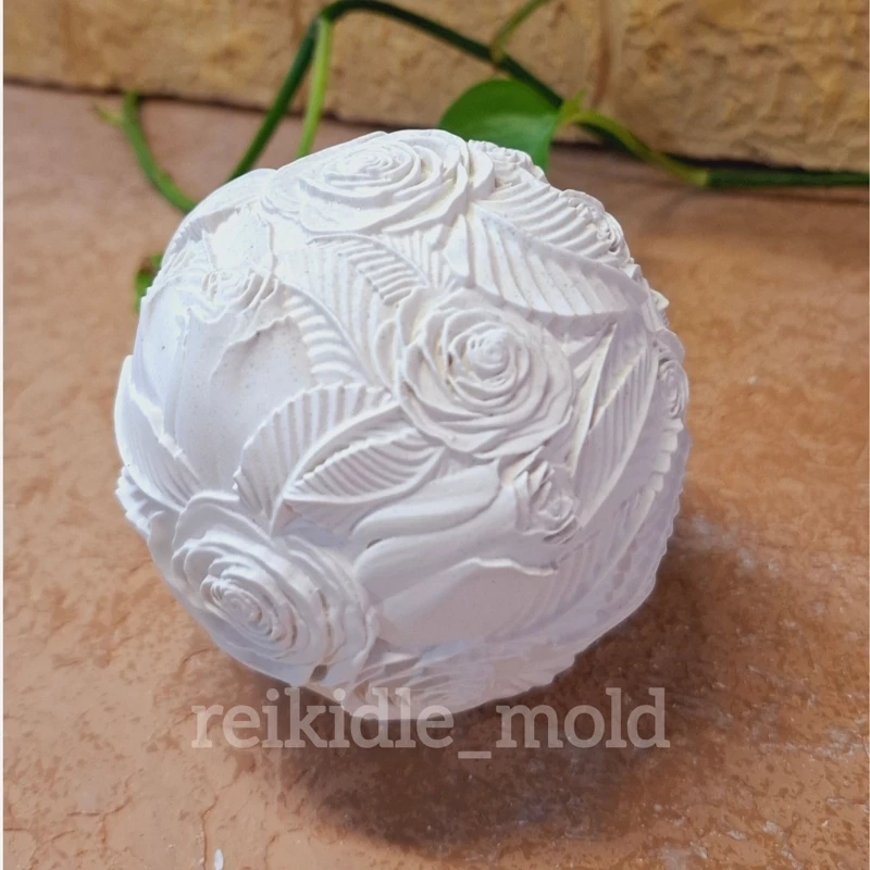 قالب سیلیکونی گوی گل رز قالب گوی گل رز درشت