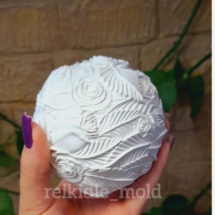 قالب سیلیکونی گوی گل رز قالب گوی گل رز درشت