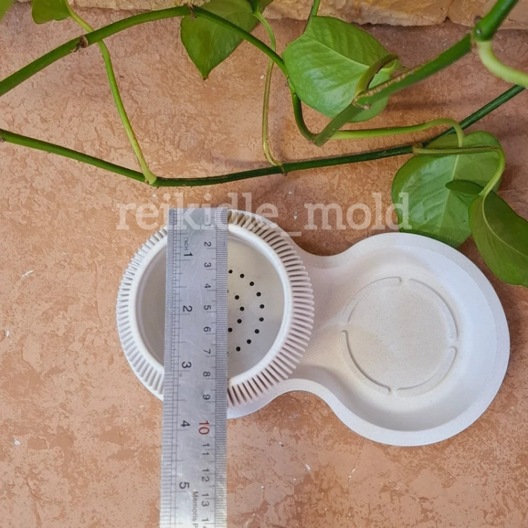 قالب سیلیکونی گلدان شیار دار خمره ای با کفی مناسب گلدان و جامدادی و جابراشی و...