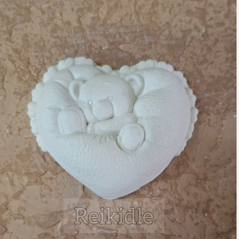 قالب سیلیکونی قلب تدی سایز کوچک قالب قلب خرس تدی