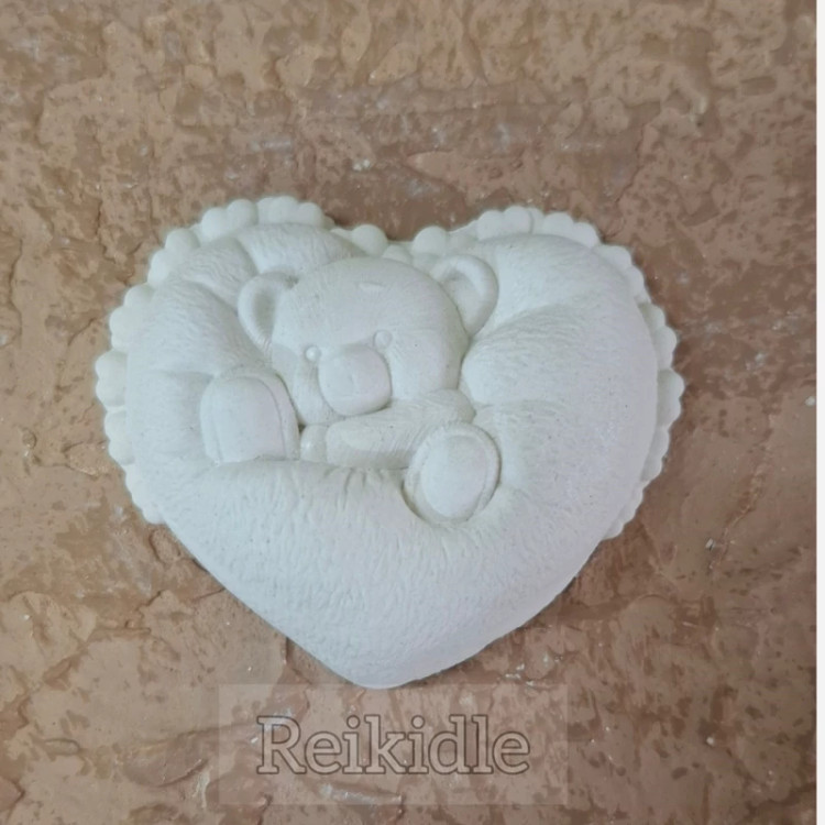 قالب سیلیکونی قلب تدی سایز کوچک قالب قلب خرس تدی