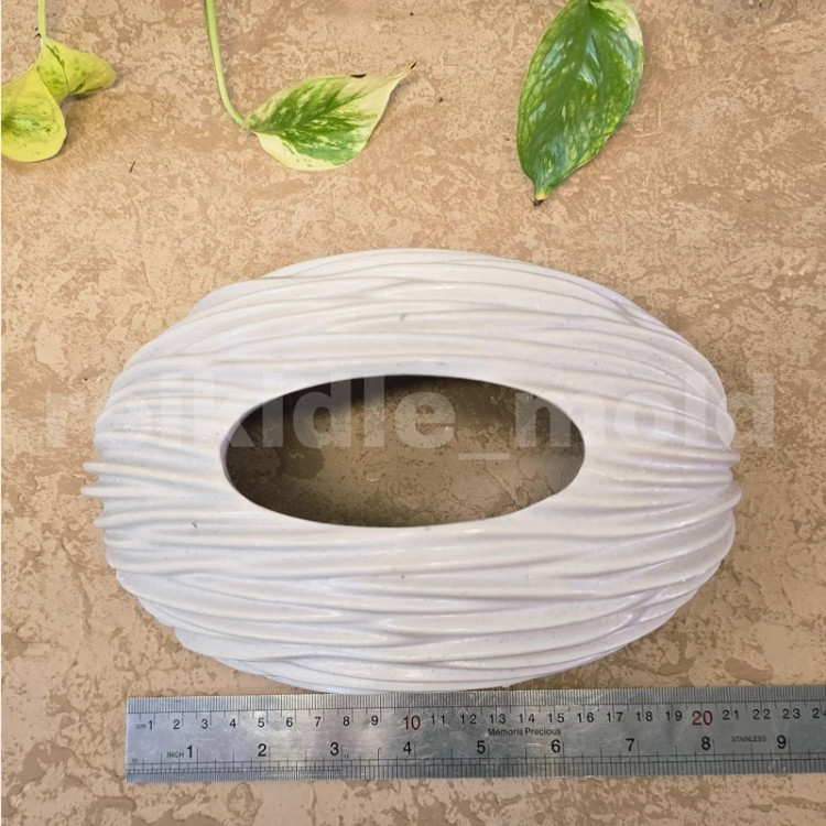 قالب جای دستمال کاغذی بیضی چین دار قالب سیلیکونی جادستمال کاغذی چین دار