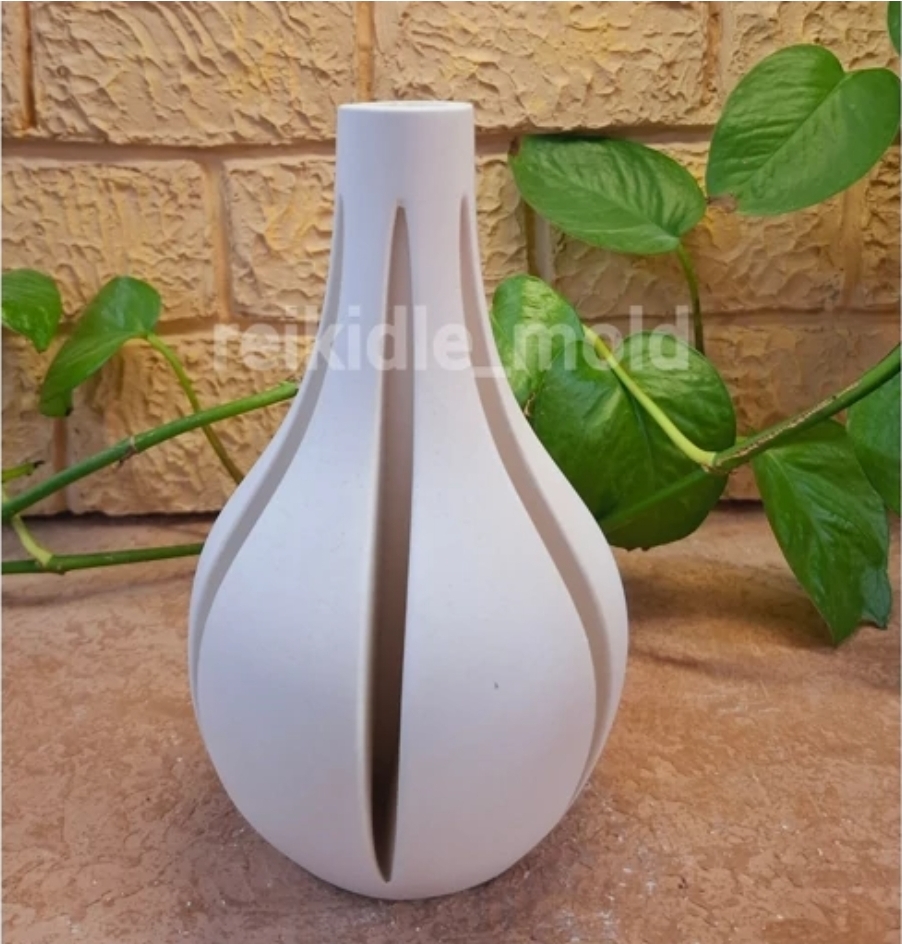 قالب گلدان خمره ای شیار دار بزرگ قالب سیلیکونی گلدان خمره ای شیار دار بزرگ