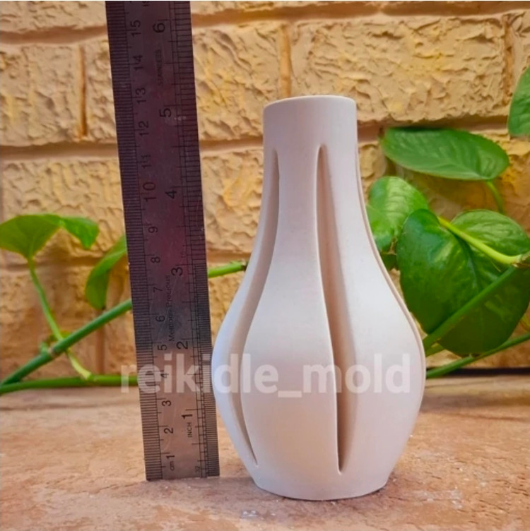 قالب گلدان خمره ای شیار دار کوچک قالب سیلیکونی گلدان خمره ای شیار دار کوچک
