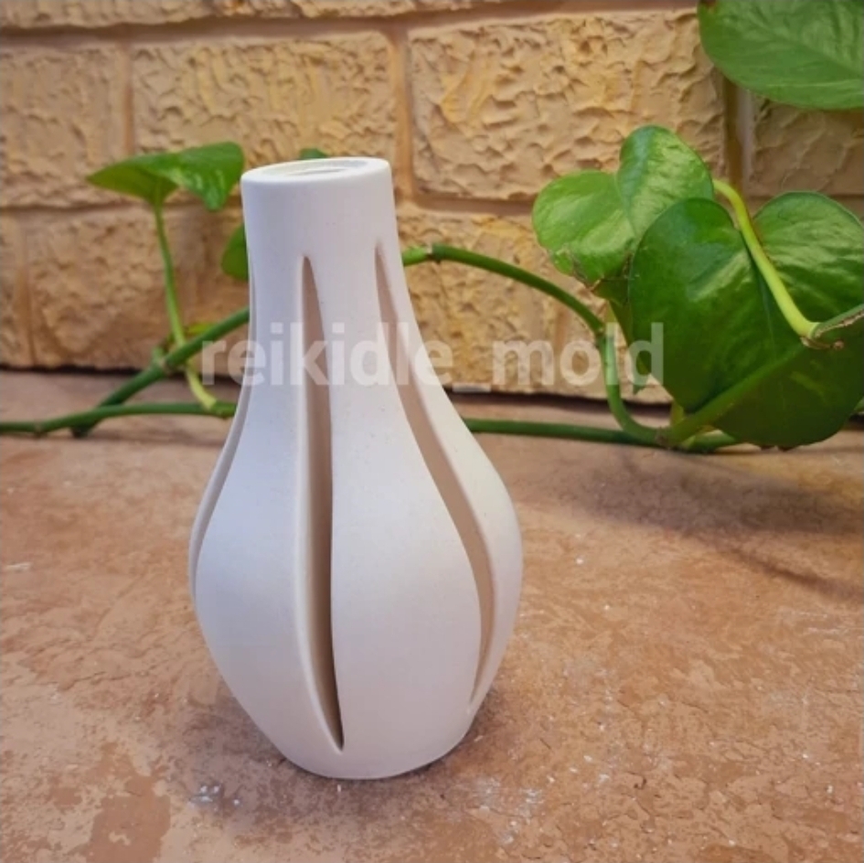 قالب گلدان خمره ای شیار دار کوچک قالب سیلیکونی گلدان خمره ای شیار دار کوچک