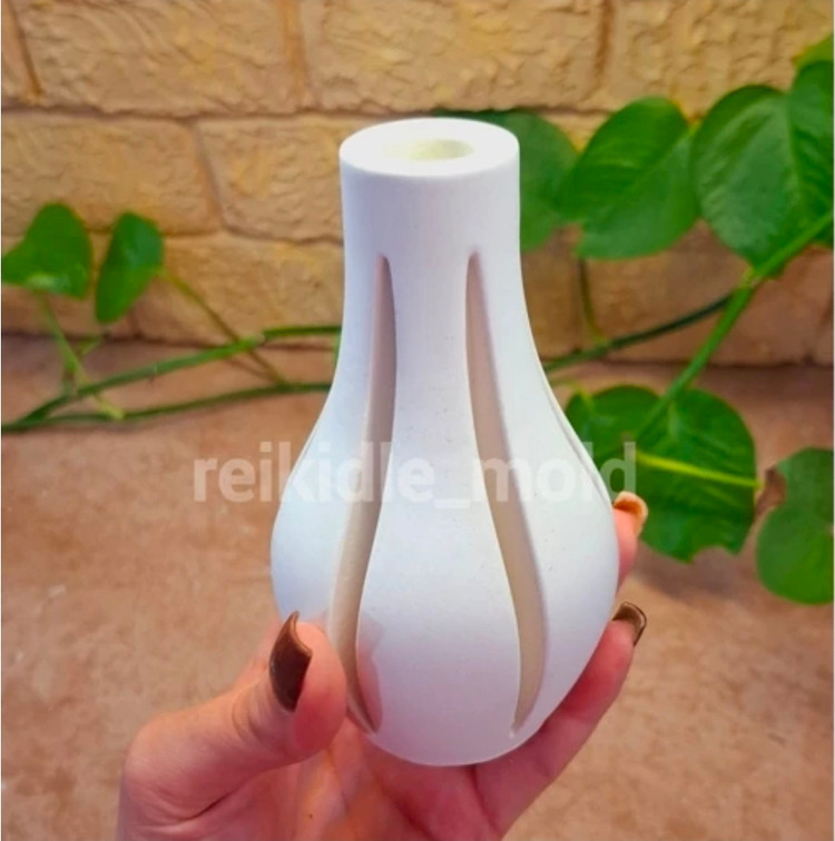 قالب گلدان خمره ای شیار دار کوچک قالب سیلیکونی گلدان خمره ای شیار دار کوچک