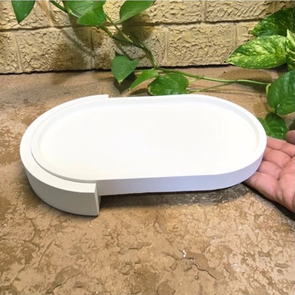 قالب سیلیکونی سینی بیضی پایه دار مدل پایه هلالی
